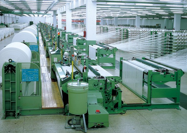 Woven on an air-jet loom